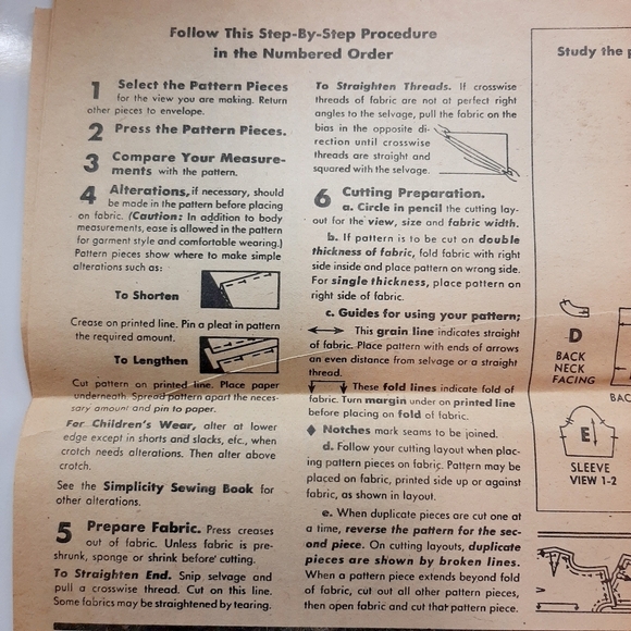 VTG 60 's SIMPLICITY BLOUSE PATTERN # 3928 - Picture 8 of 9